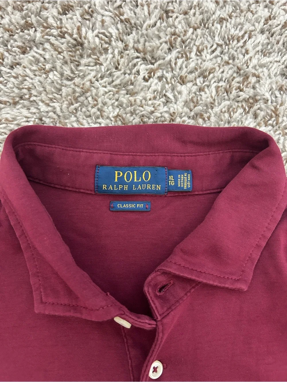 Polo Ralph Lauren Classic Fit Soft Touch Cotton Polo Shirt Golf Men's XL Maroon